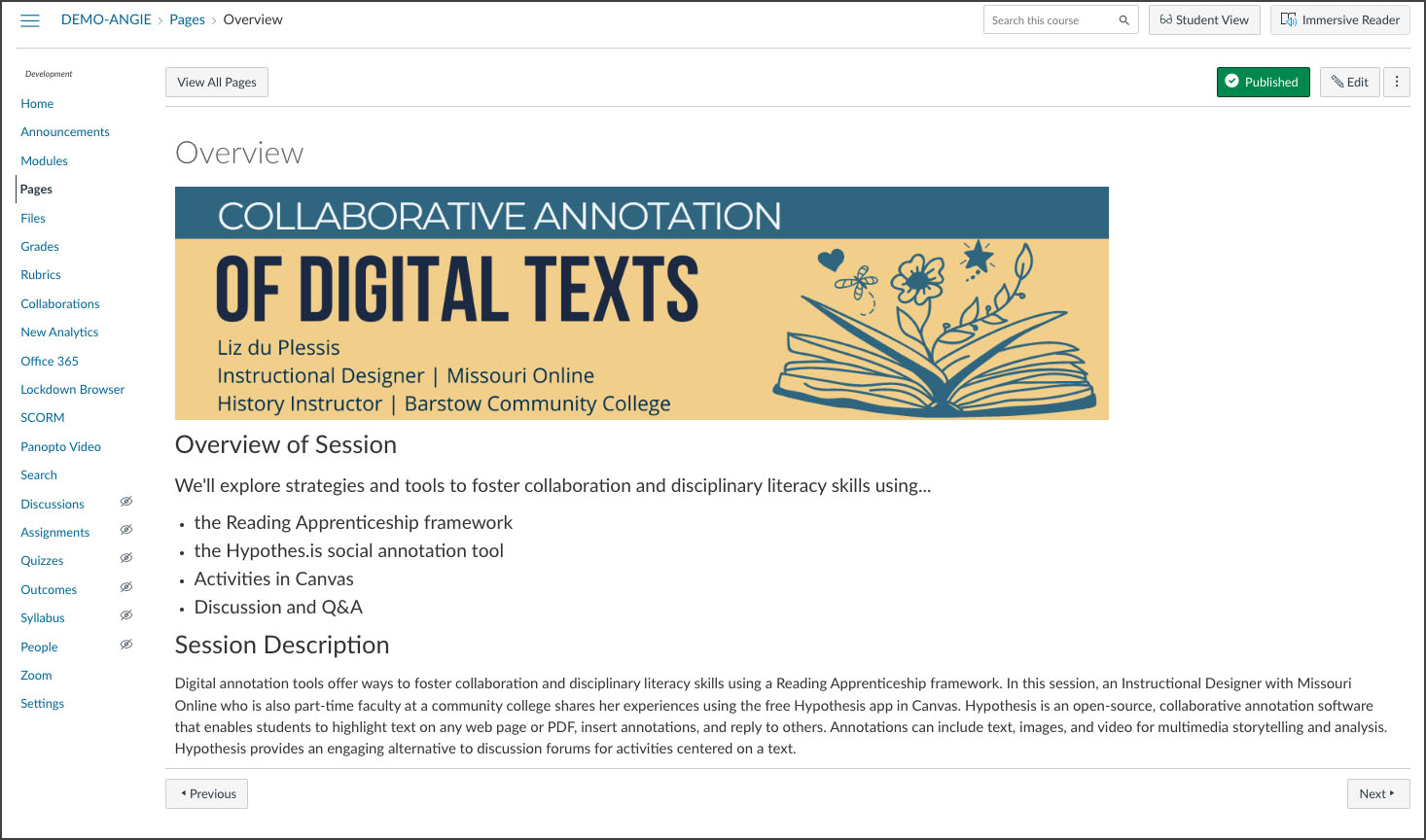 Canvas templates Missouri Online Teaching