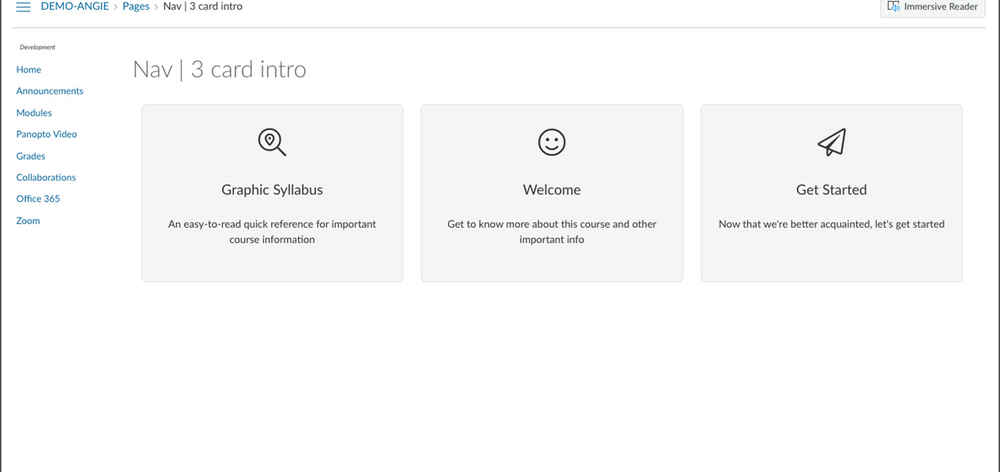 Navigation | 3 Card Intro