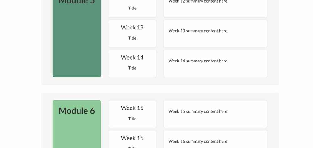 Multi-week Module Organizer | 16 Weeks
