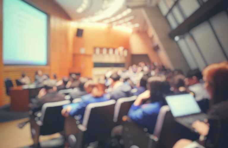 Photo of a professional conference presentation