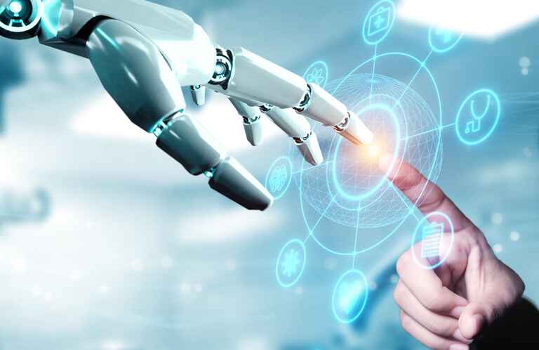 Robot hand ai artificial intelligence assistance