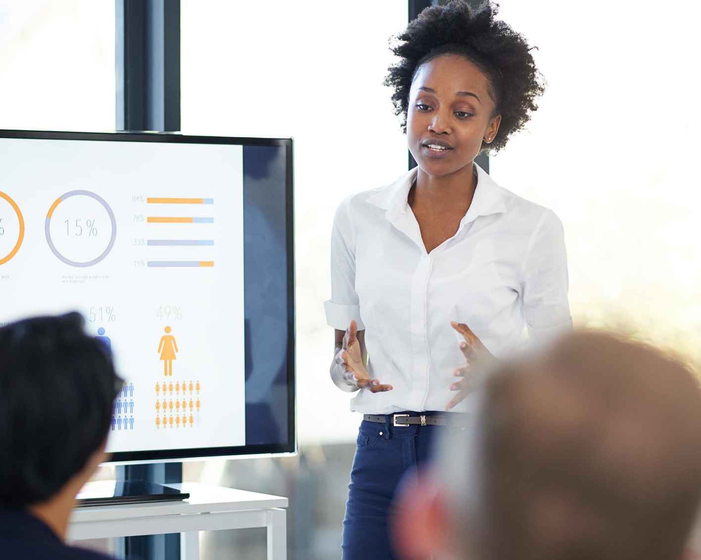 Cropped shot of a woman giving a presentation
