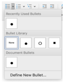 Bullet library in Word