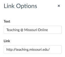 URL replaced with descriptive text in Rich Content Editor.