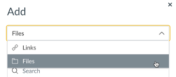 Choosing Files from the Content Selector.