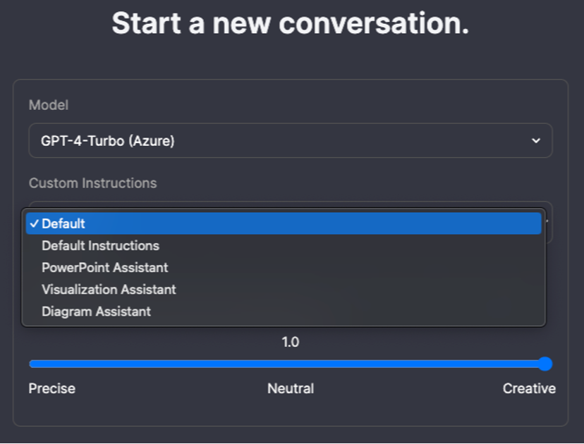 Figure 6: List of Custom Instruction options.