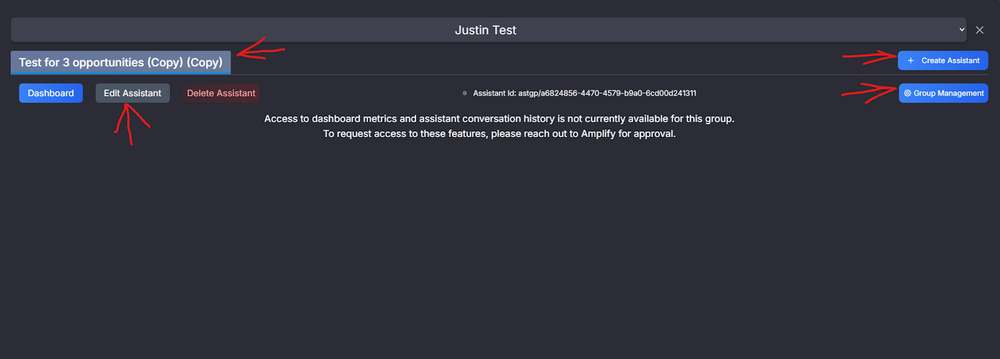 Figure 2: The location of the “Edit Assistant” button on the assistant tab.