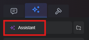 Figure 2: location of the Assistant creation icon.