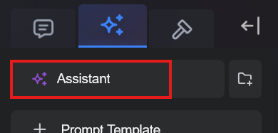 Figure 4. Location of the Assistant creation icon.