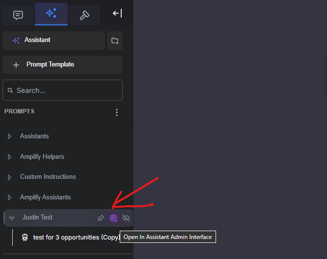 Figure 1: The location of the purple gear icon when hovering over the desired group.