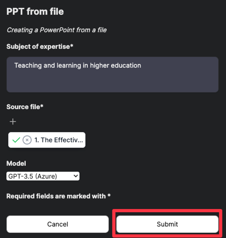 Figure 11: Save button at the end of the Template creation.