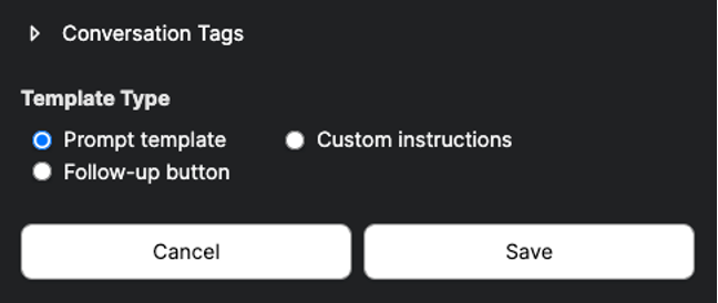 Figure 6: Template Type options.
