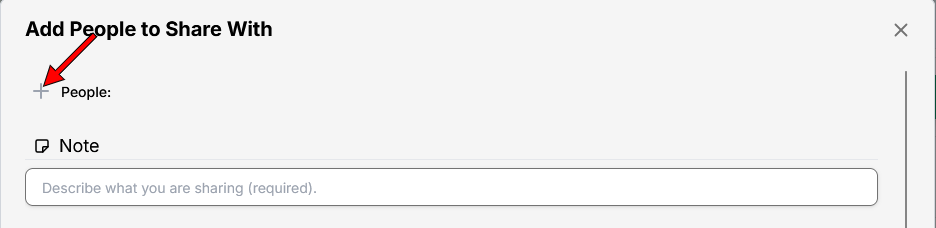 Figure 3: Select the + to add a user’s email address.