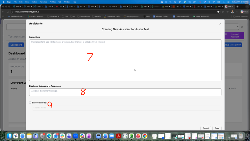 create new assistant window prompt