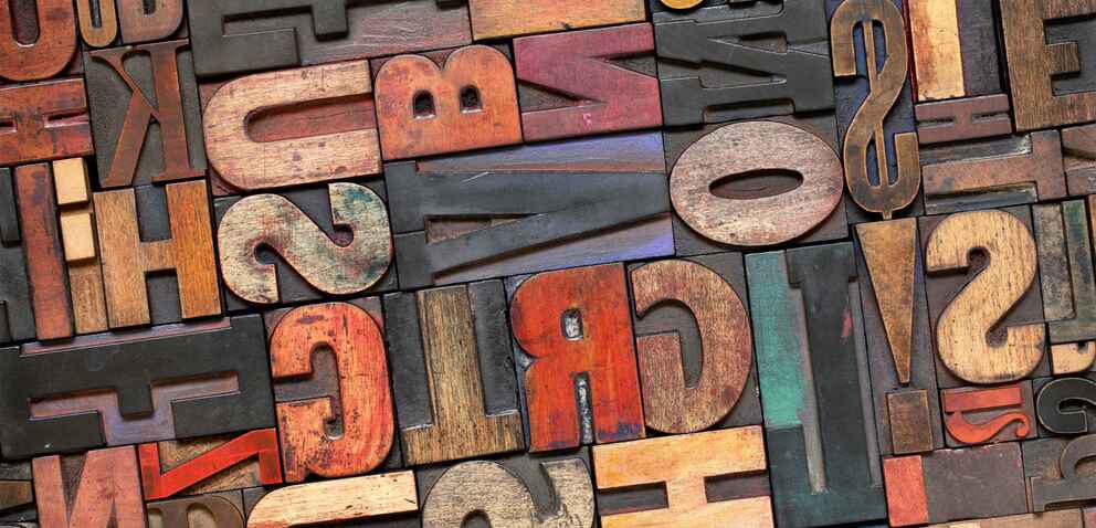 Photo of wooden letterpress type
