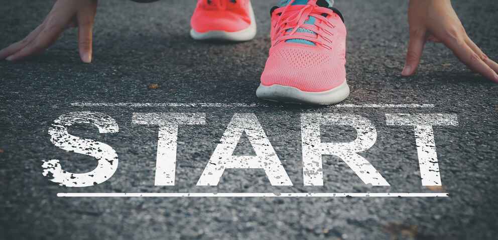 A racer waits at the starting line.