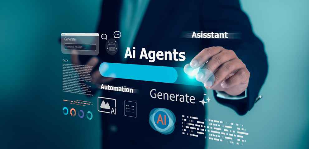 overlay of an AI agent interface.